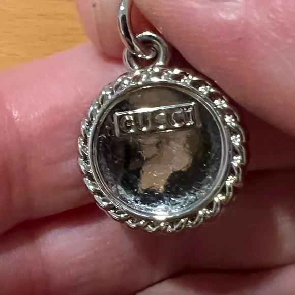 Gucci Pink Enamel and Silver Iconic GG Charm - Picture 3 of 5